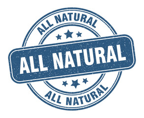 all natural stamp. all natural label. round grunge sign