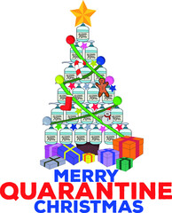 Merry Quarantine Christmas cartoon ideas design