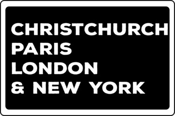 The phrase Christchurch, Paris, London & New York