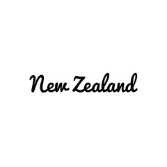 ''New Zealand'' Word Lettering Illustration