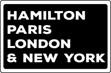 The phrase Hamilton, Paris, London & New York