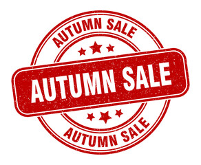 autumn sale stamp. autumn sale label. round grunge sign