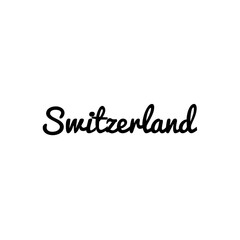 ''Switzerland'' Word Lettering Illustration