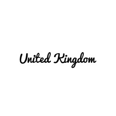 ''United Kingdom'' Word Lettering Illustration