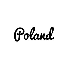 ''Poland'' Word Lettering Illustration