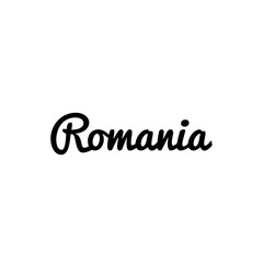 ''Romania'' Word Lettering Illustration