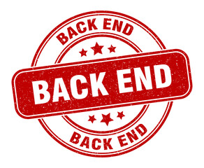 back end stamp. back end label. round grunge sign