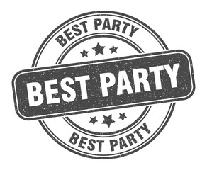 best party stamp. best party label. round grunge sign