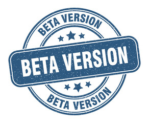 beta version stamp. beta version label. round grunge sign