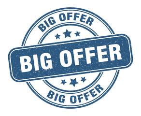 big offer stamp. big offer label. round grunge sign