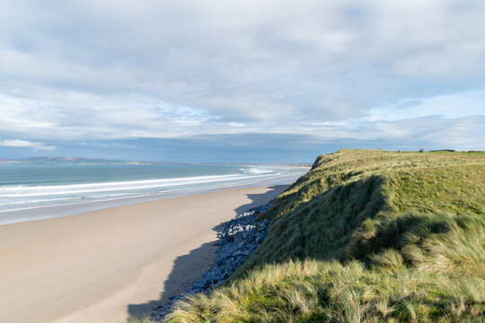 view across the dunes and the beach of Barrow, Tralee,Ireland