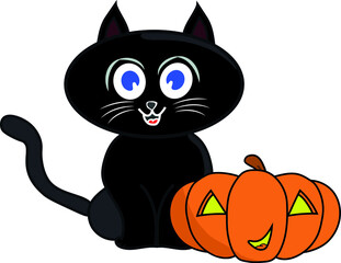 A cute Black Cat to scare halloween night