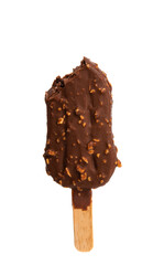 chocolate ice cream on stick isolated