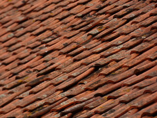 Texture of red tile roof