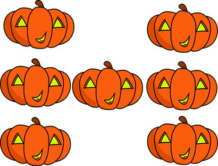 The Letter H formed by Halloween pumpkins