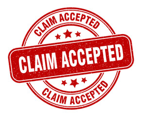 claim accepted stamp. claim accepted label. round grunge sign