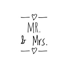 ''Mr. & Mrs.'' Lettering Illustration for Graphic Design