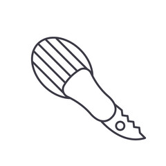 Avocado slice icon, linear isolated illustration, thin line vector, web design sign, outline concept symbol with editable stroke on white background.