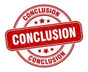 conclusion stamp. conclusion label. round grunge sign