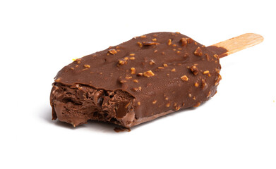 chocolate ice cream on stick isolated
