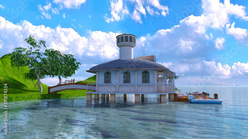 海沿いの家 Wall Mural Wallpaper Murals Wallsheaven Tsuneomp