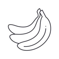 Banana icon, linear isolated illustration, thin line vector, web design sign, outline concept symbol with editable stroke on white background.