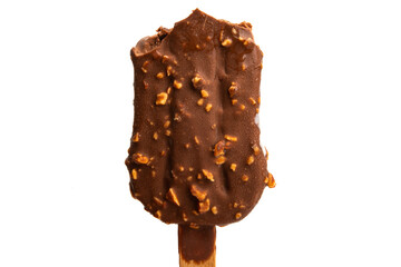 chocolate ice cream on stick isolated