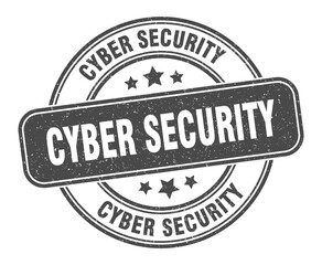 cyber security stamp. cyber security label. round grunge sign