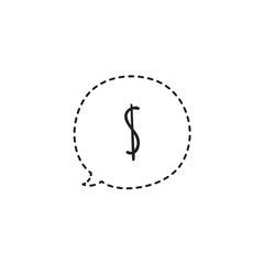 Dollar Icon/Symbol in Speech Bubble