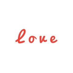 ''Love'' Word Lettering Illustration
