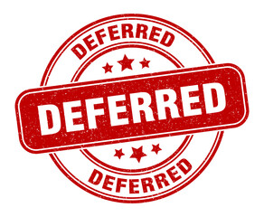 deferred stamp. deferred label. round grunge sign