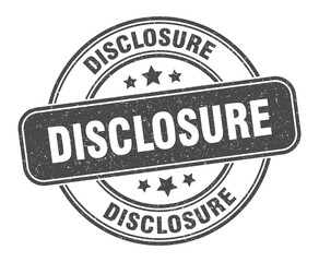 disclosure stamp. disclosure label. round grunge sign