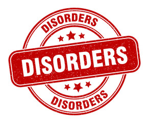 disorders stamp. disorders label. round grunge sign