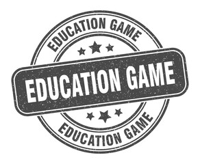 education game stamp. education game label. round grunge sign