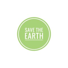''Save the earth'' Word Lettering Illustration