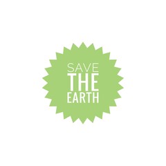 ''Save the earth'' Word Lettering Illustration