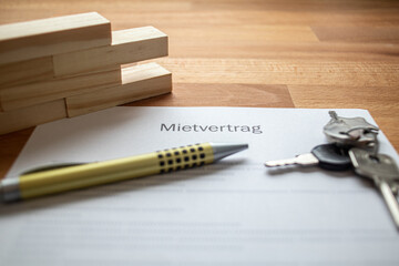 rental contract on a table