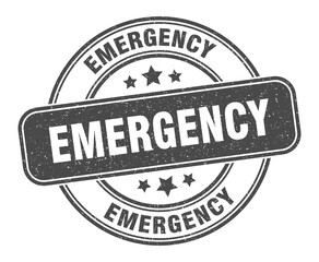 emergency stamp. emergency label. round grunge sign