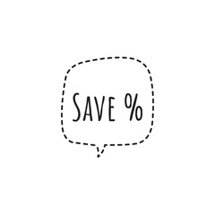 ''Save'' Icon Word Lettering Illustration