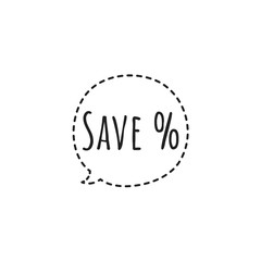 ''Save'' Icon/Element Word Lettering Illustration