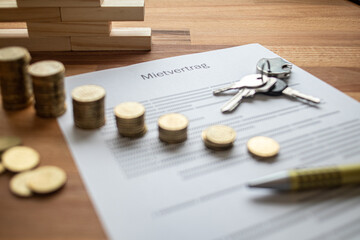 rental contract on a table