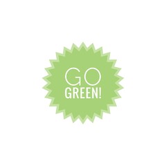 ''Go green'' Word Lettering Illustration