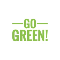 ''Go green'' Word Lettering Illustration