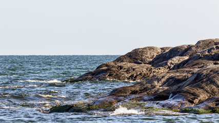 Beautiful rocky shores on Nåttarö island in Stockholm archipelago