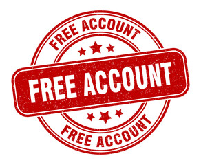 free account stamp. free account label. round grunge sign