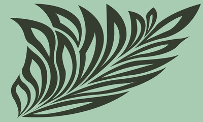 abstract ornament in the form of a pattern of leaves in a gray-green shade