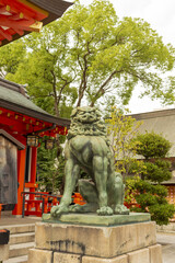 Guardian dog of Ikuta shrine in Kobe, Japan