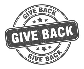 give back stamp. give back label. round grunge sign