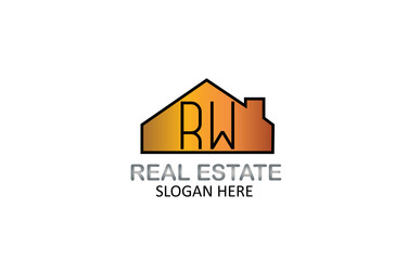 RW Letter Real Estate Logo Design