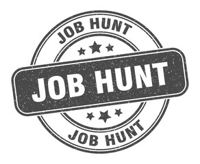 job hunt stamp. job hunt label. round grunge sign